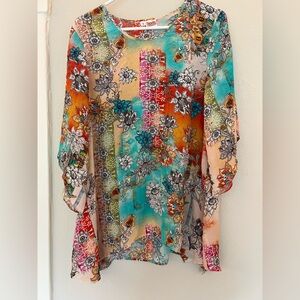 Silk Floral Multicolor Women's Top
